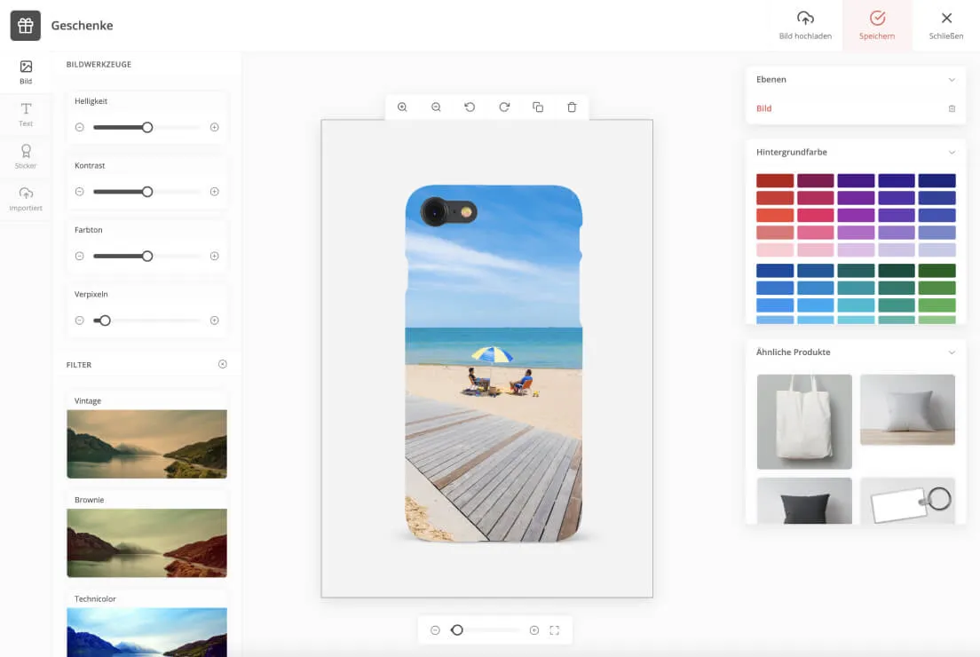 Geschenkedesigner - Live-Vorschau für personalisierte Geschenke