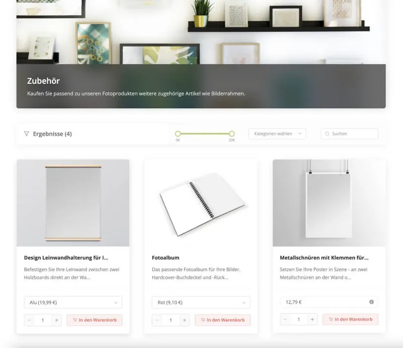 Cross-Selling - Passende Zusatzprodukte zu Fotoprodukten